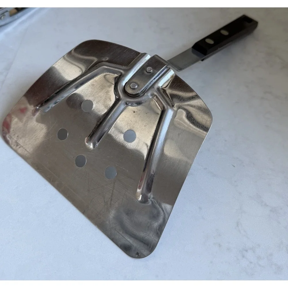 Vintage Household Brand Curved Wide Spatula Flipper Stainless Steel USA